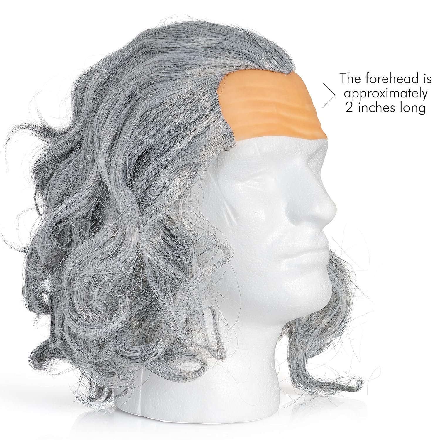 Grey Benjamin Franklin Balding Wig - Receding Hairline Old People Senior