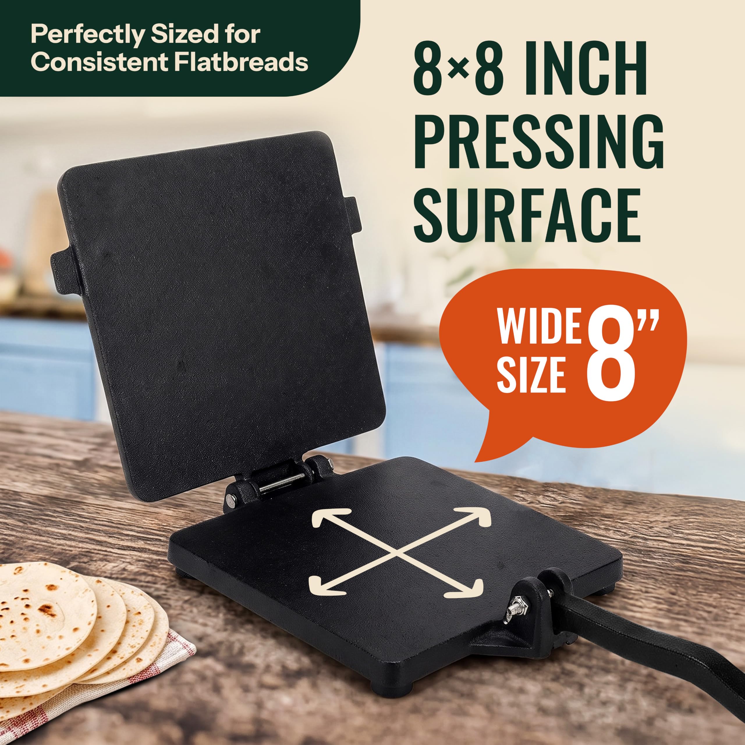 Amazon.com: ZENCA 8-Inch Square Cast Iron Tortilla Press, Heavy