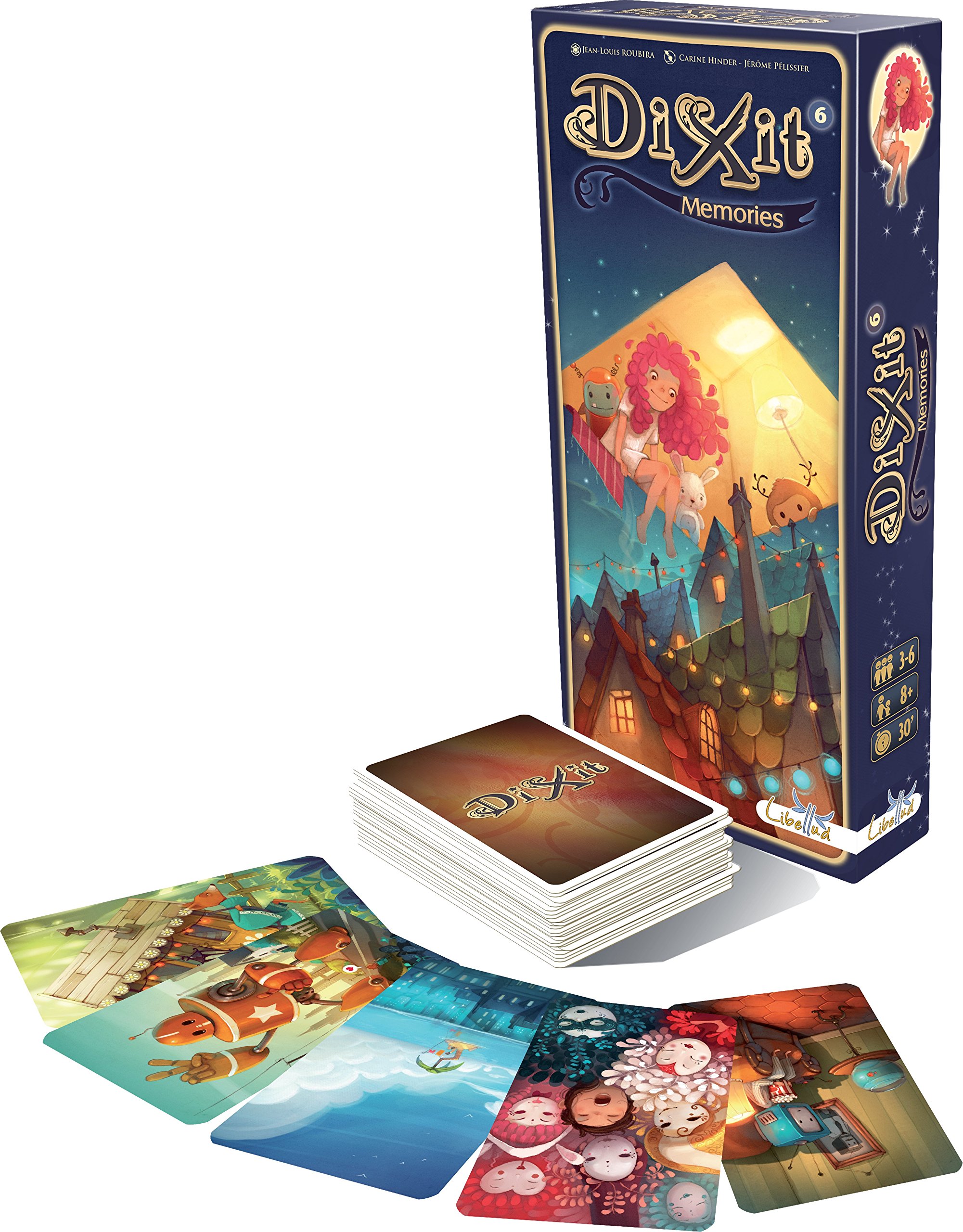 Asmodee - Dixit - Gioco da Tavolo di Immaginazione e Fantasia, 3-8 Giocatori, 8+ Anni, Edizione in Italiano & Dixit 6 Memories, Espansione Gioco da Tavolo, Edizione in italiano, 8010