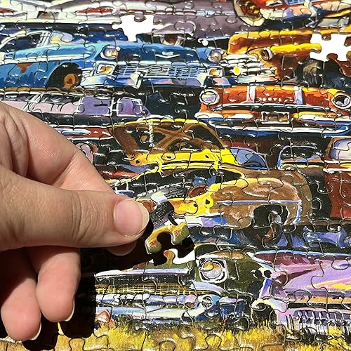 Miniatura 4 de TDC Games Rompecabezas de coche clásico fabuloso de los años 50, rompecabezas vintage de 1000 piezas para adultos