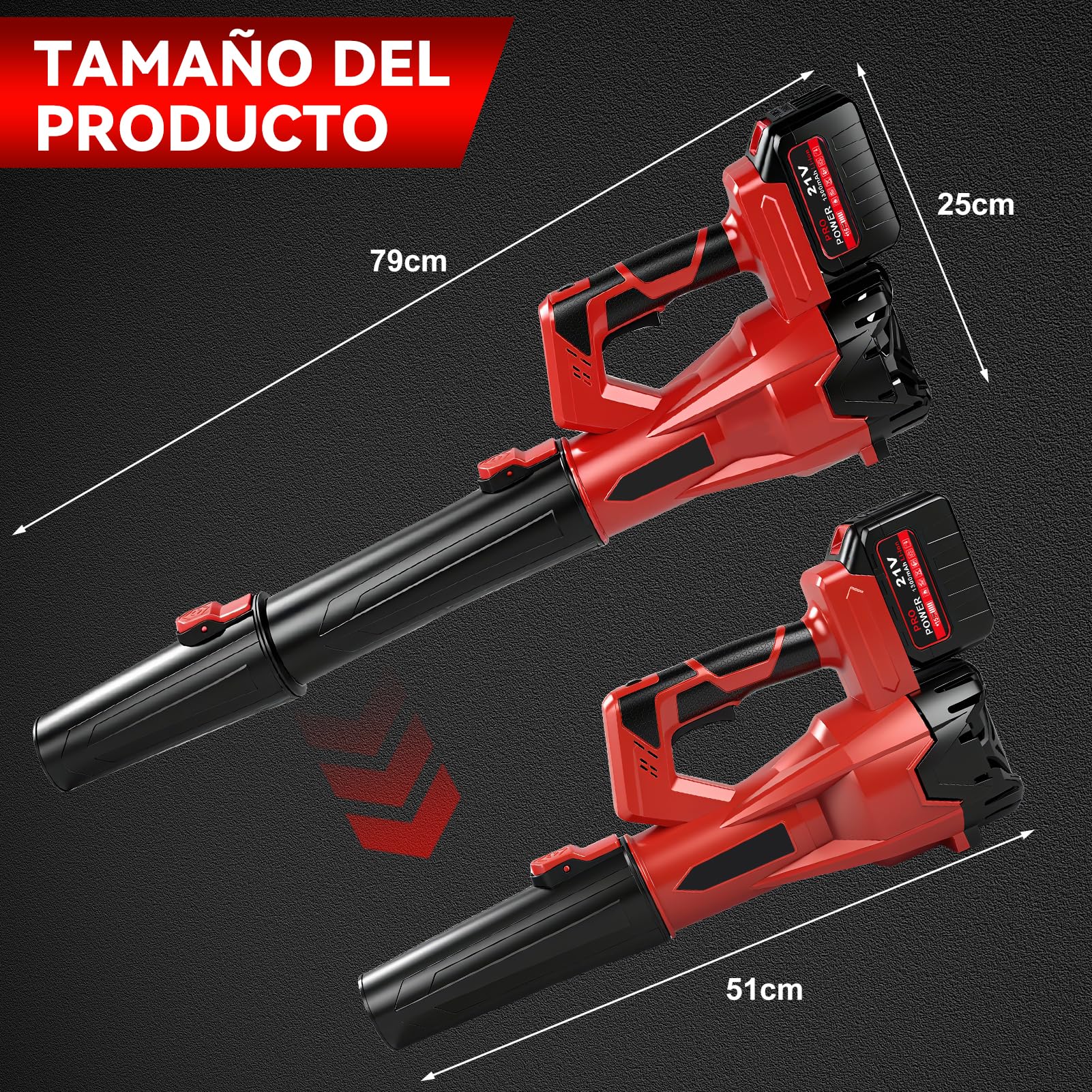 Aspirador de Hojas con batería, 200km/h, 6 velocidades, sin Cables Soplador eléctrico con 6 velocidades, con batería de 1300mAh y Cargador, soplador de Hojas sin Cables para jardín, terraza, Coche