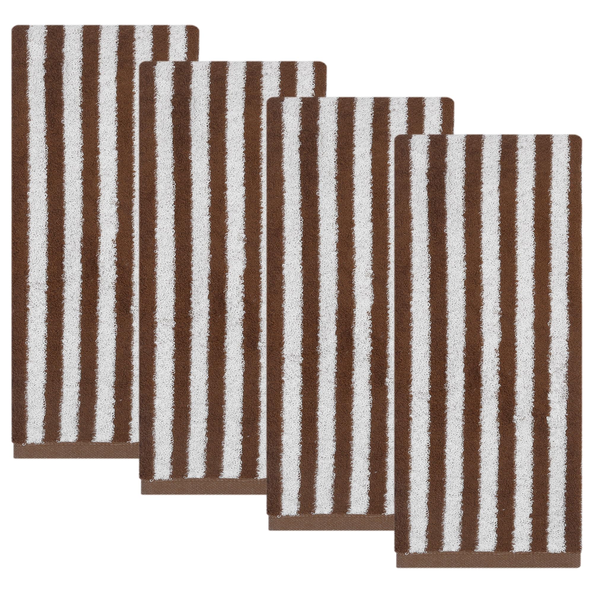 HMETOL Striped Cotton Hand Towels Absorbent Quick Dry for Bathroom Kitchen โ image 1