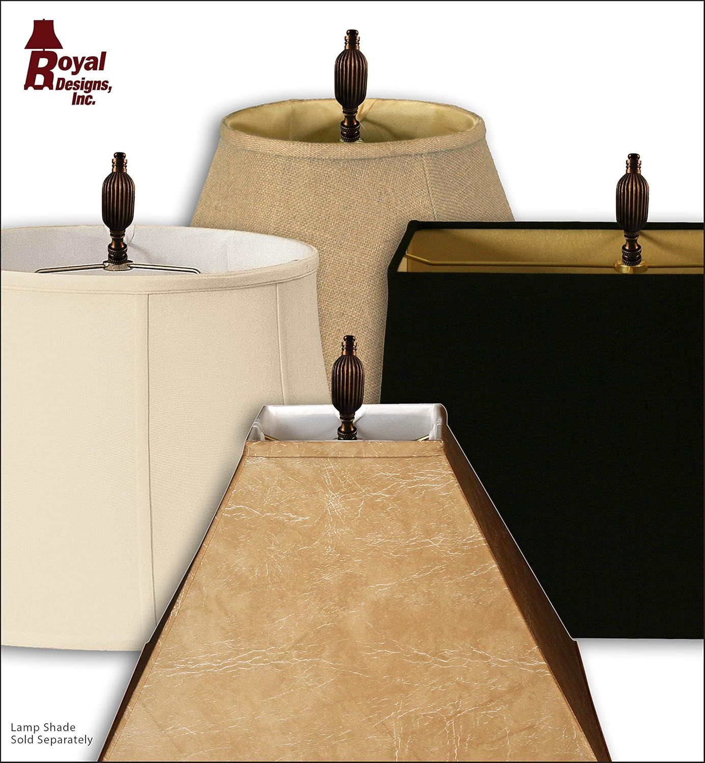 Royal Designs Button Lamp Finial for Lamp Shade, 2.5 Inch High, Polished Brass - Set of 2