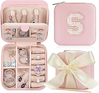 Parima Bridesmaid Gifts for Wedding Day, Bridesmaid Gifts for Women | Bridesmaid Proposal Gifts | Bachelorette Gifts for Bride | Wedding Travel Essentials Small Jewelry Box | Travel Jewelry Case -Pink