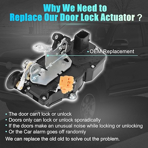 Miniatura 3 de X AUTOHAUX Motor de actuador de cerradura de puerta eléctrica Lado trasero izquierdo 931-108 para Cadillac Escalade 2007-2014 para Chevrolet