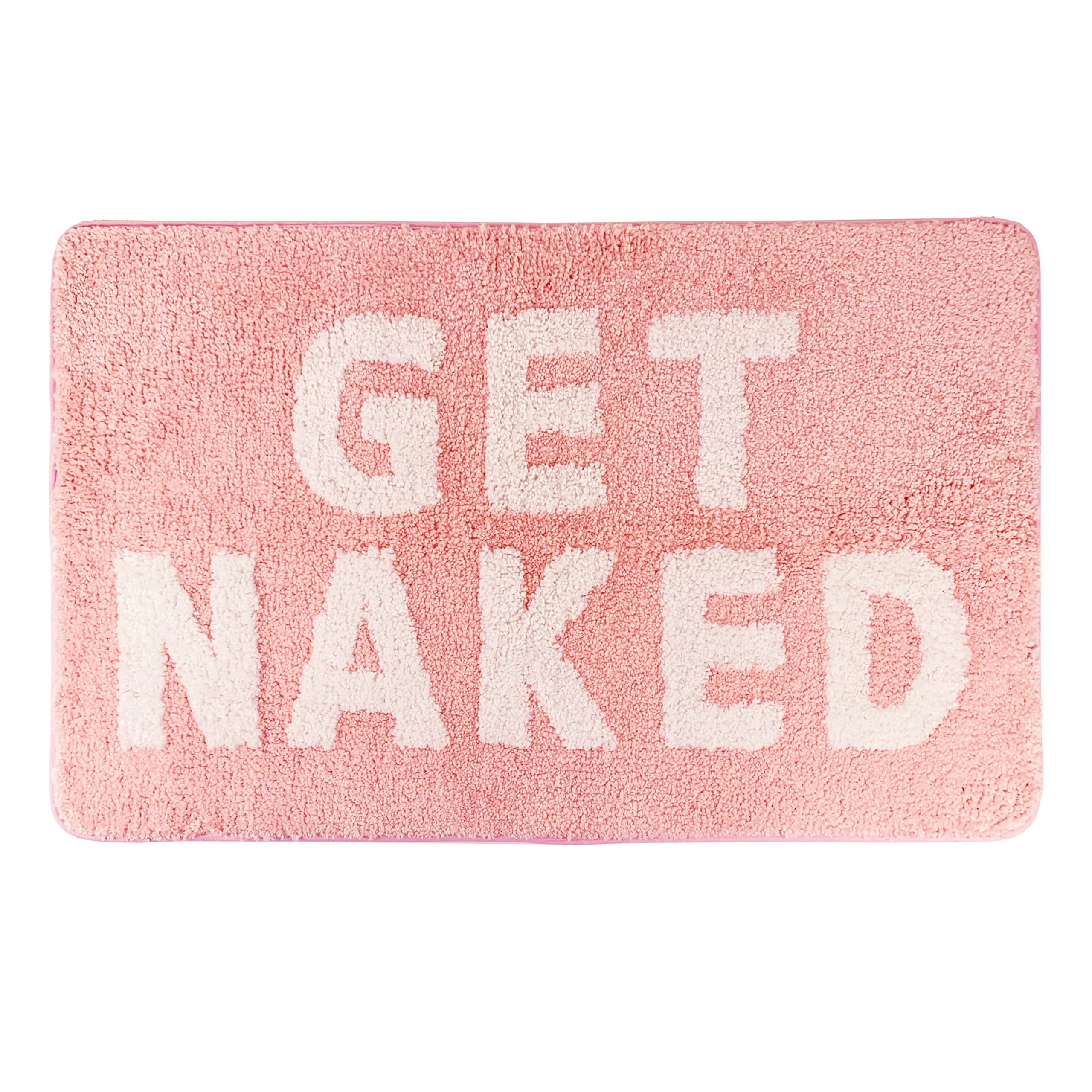 Cute Pink Bathroom Rugs?Funny Soft Microfiber and Super Absorbent Bath Mats?Fun Non Slip Bathroom Decor for Apartment