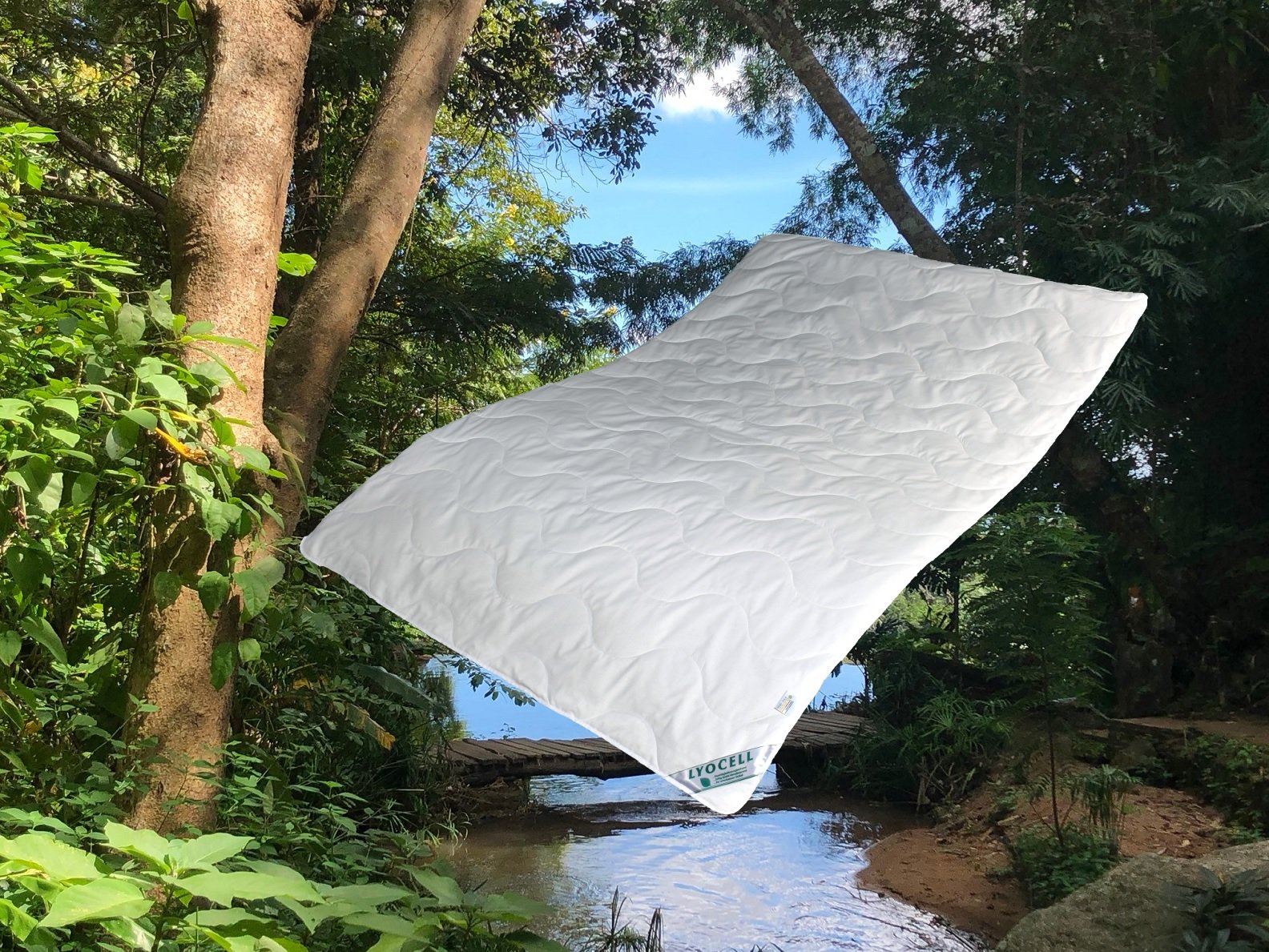 Bach's Betten Welt Ganzjahresdecke Lyocell Tencel 100% Natur Duo Decke sehr hoher Schlafkomfort Bezug 100% Baumwolle - Duo Decke Lyoba (135 x 200 cm)
