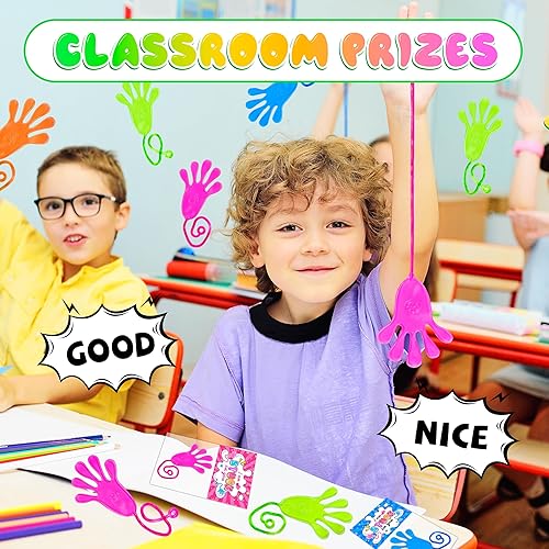 Miniatura 3 de Paquete de 30 juguetes elásticos para manos adhesivas con tarjetas del día de San Valentín para niños, recuerdos de fiesta de San Valentín, regalos