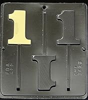 Vista 2 de Molde de caramelo de chocolate con paleta número 1 cumpleaños #1 3429