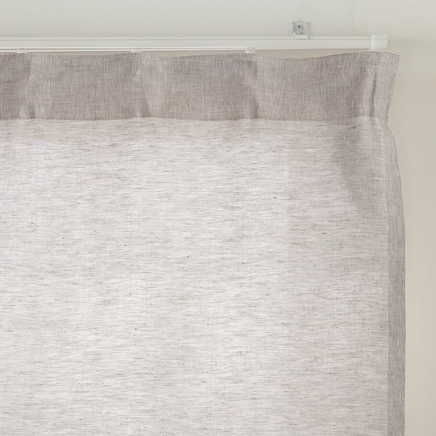 Amazon｜無印良品 麻平織ノンプリーツカーテン オフ白 幅100×丈