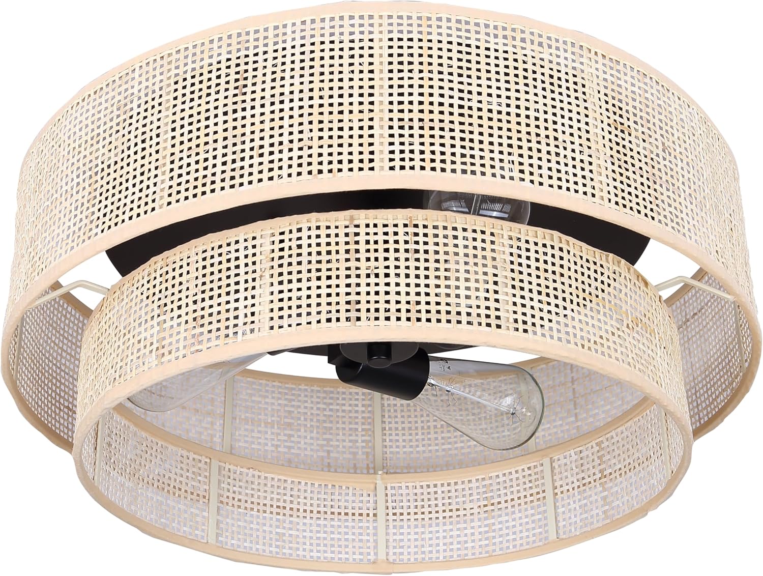 நெருக்கமான காட்சி view of the three E26 bulb sockets within the Canarm Bellamy fixture.