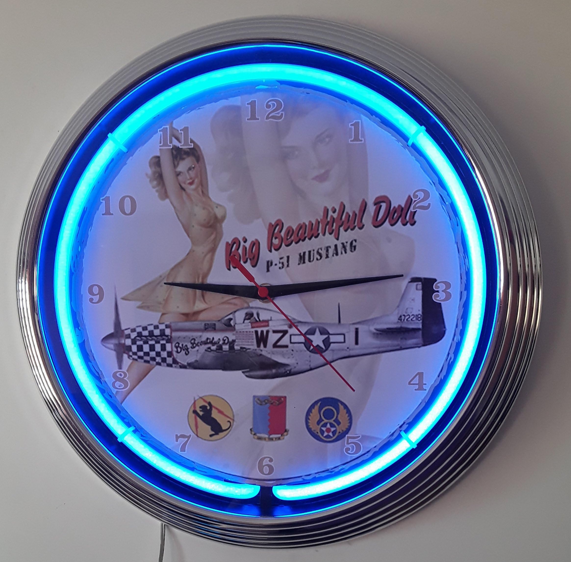Neon Clock Radio Clock Tractor Service Neon Green Workshop Wall Clock