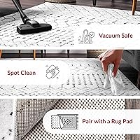 Vista 135 de nuLOOM 2x8 Alfombra de Área Blythe Marroquí, Negro y Blanco, Diseño Bohemio Desvanecido, Resistente a Manchas, Para Dormitorio, Comedor, Sala