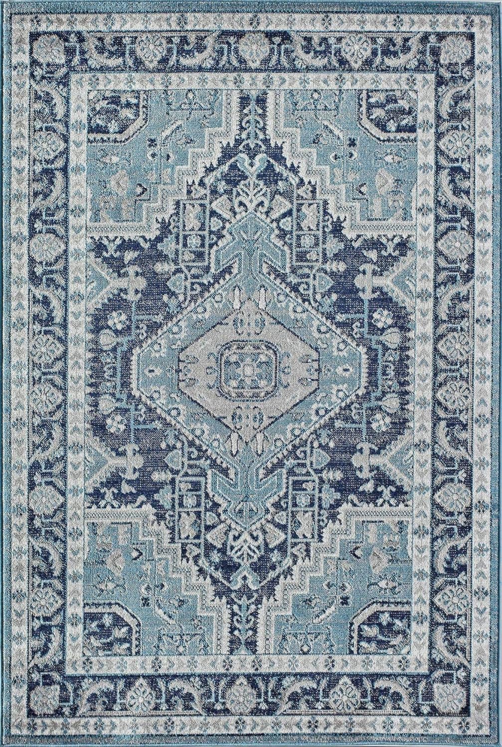 Rugs America FY15A Midnight Blue Farmhouse Vintage Area Rug 2'6" x 8'