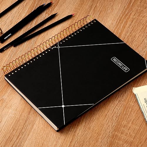 Miniatura 7 de Yoment Cuaderno de papel cuadriculado en espiral de 8 x 10 pulgadas, cuaderno de espiral grande de tapa dura, 300 páginas, cuaderno gráfico,