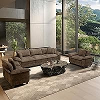 Vista 30 de HERA'S HOUSE Juego de sofás seccionales modulares de 3 piezas, juego de sofá de gran tamaño con sofás de dos plazas y sillón, cómodos sofás nube