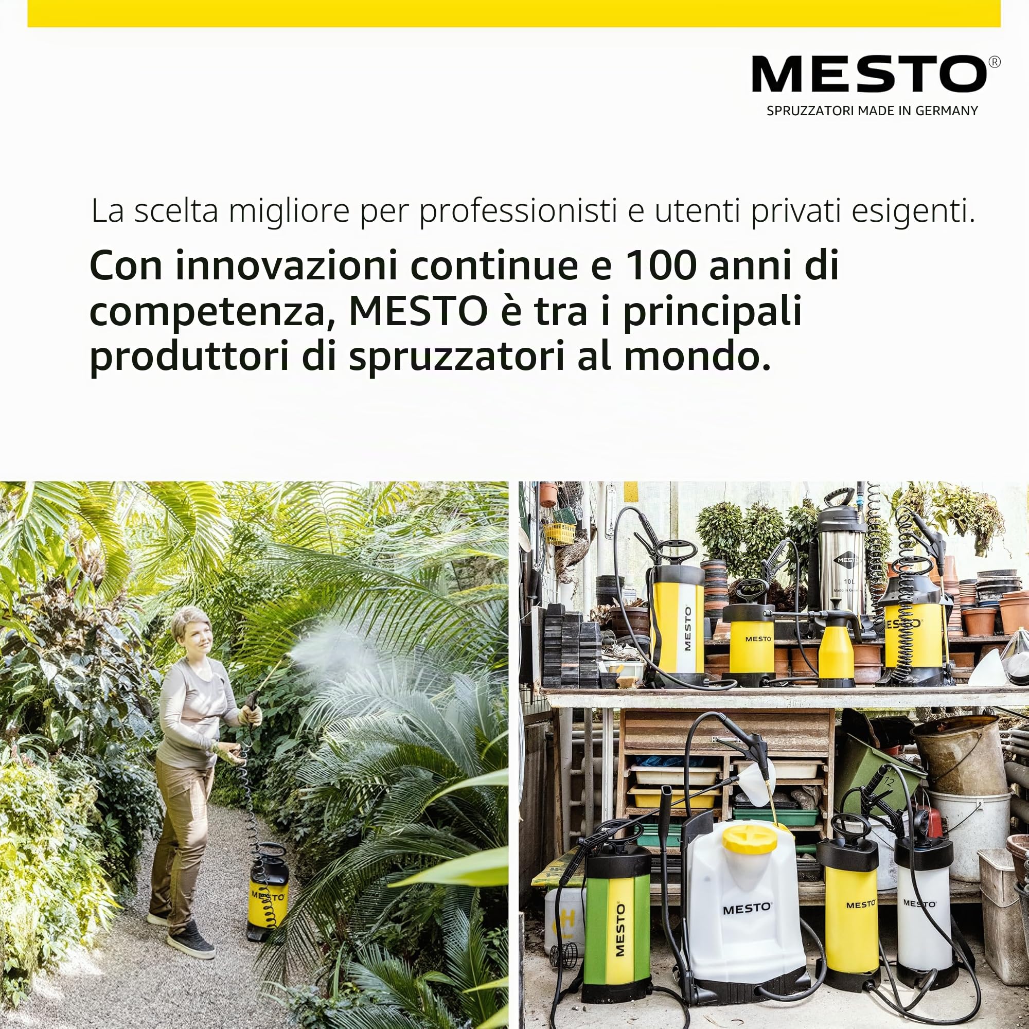 MESTO Set professionale di 5 spruzzatori a pressione da 5 l, con filtro di riempimento MESTO, 120 mm, spruzzatore a pressione da 3 bar, flacone spray per casa e giardino, per piante e piante