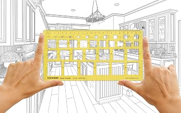 Traceease Geometric Drafting Sqaure Template Drawing Stencil, Designing Template Measuring Ruler