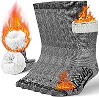 Alvada Merino Wool Hiking Socks - Thermal Warm Crew Socks for Men & Women, 3 Pairs - Itch-Free, Moisture-Wicking, Cushioned Comfort