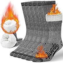 美利奴羊毛徒步袜保暖船员冬季靴子男士和女士袜子 3 双