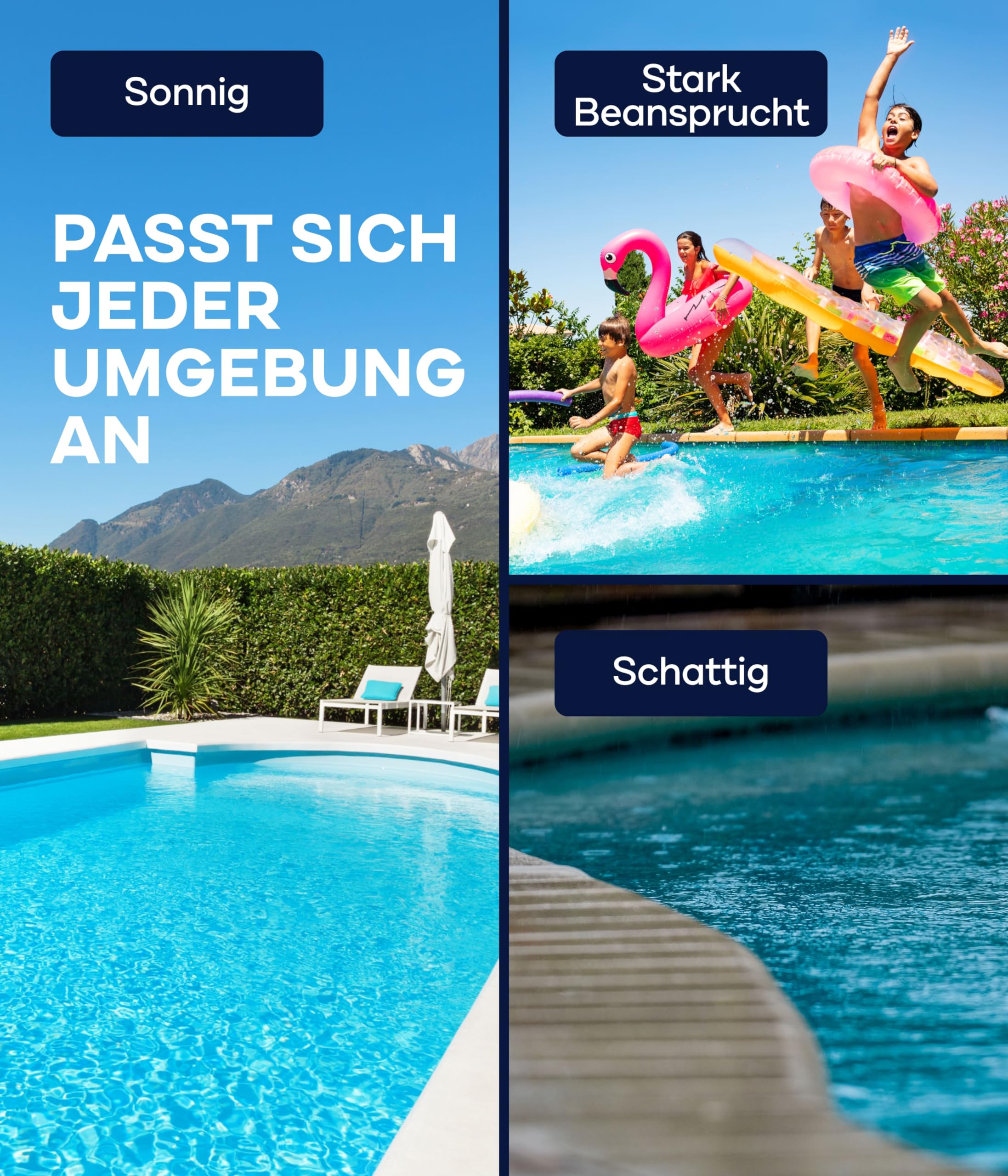 plid® Vernice per Piscine in Cemento Blu 2,5L - Finitura seta lucida, resistente ai prodotti chimici - Asciugatura rapida, antigraffio, alta stabilità di colore e lucentezza - Made in Germany