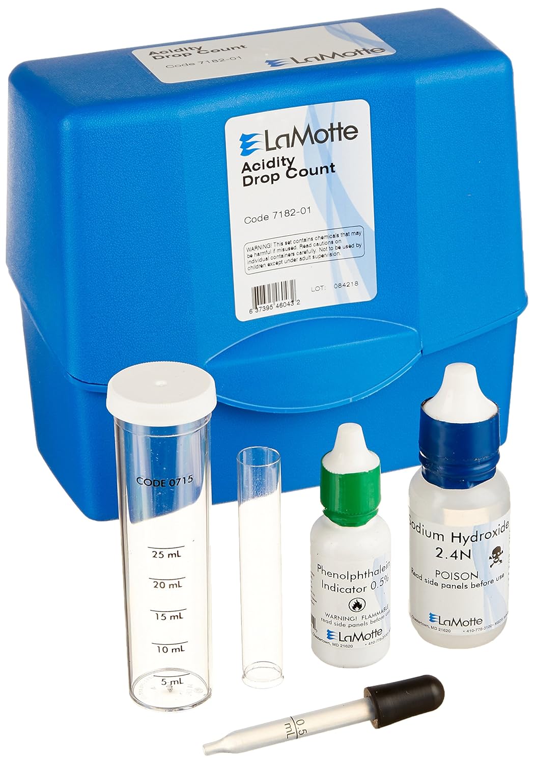 LaMotte 7182-01 Acidity Dropper Bottle Individual Test Kit (1 drop = 0.1 or 1.0% as the particular acid)