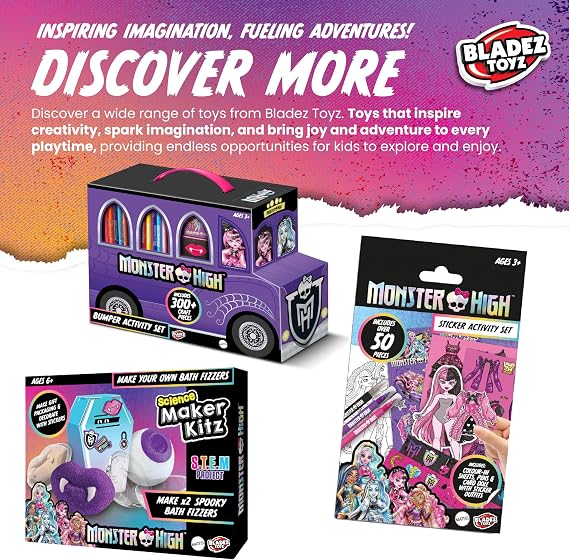 Monster High Make Your Own Bath Fizzers Kit with Scented Bath Bombs