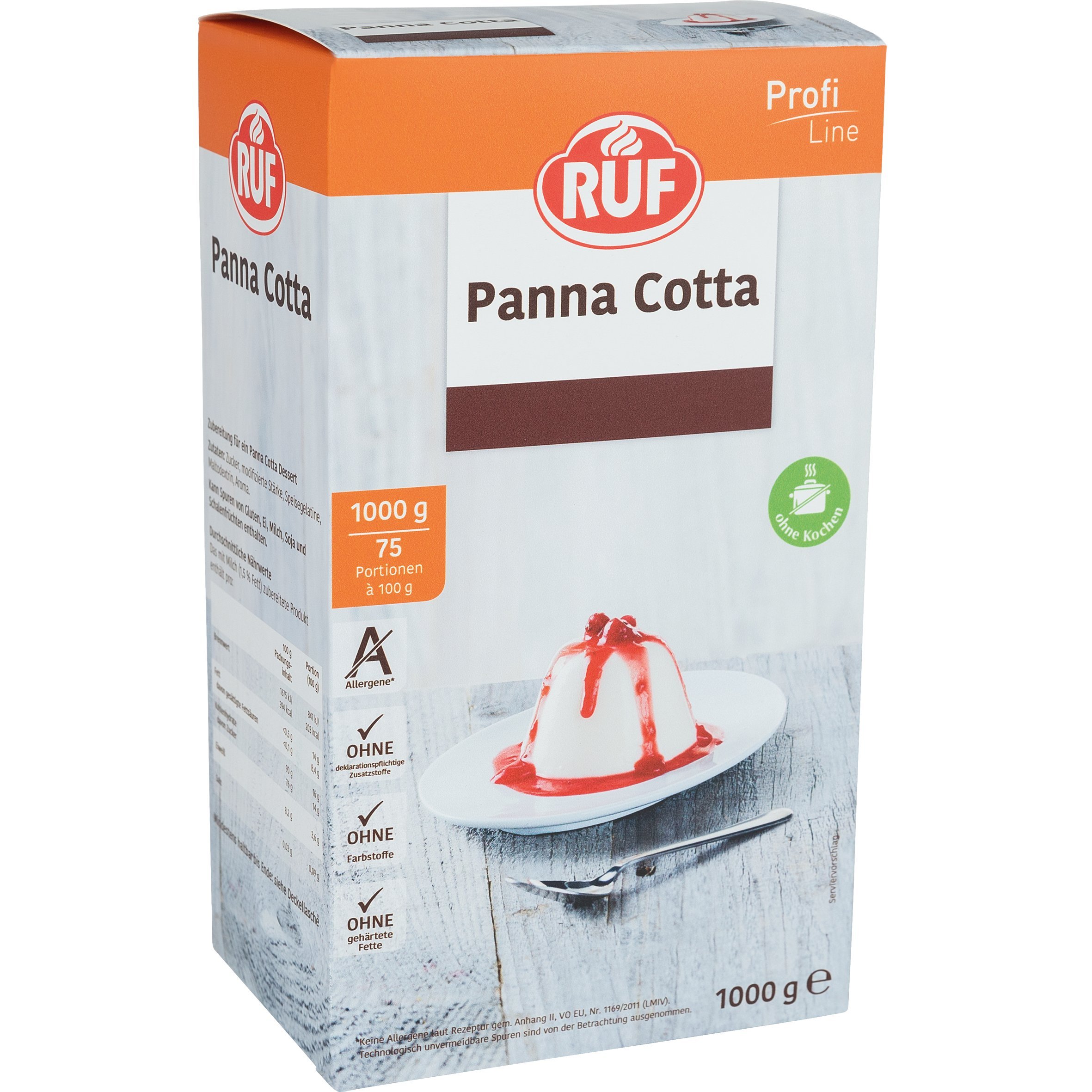 RUF Panna Cotta duże opakowanie bez gotowania, 1 opakowanie (1 x 1000 g)