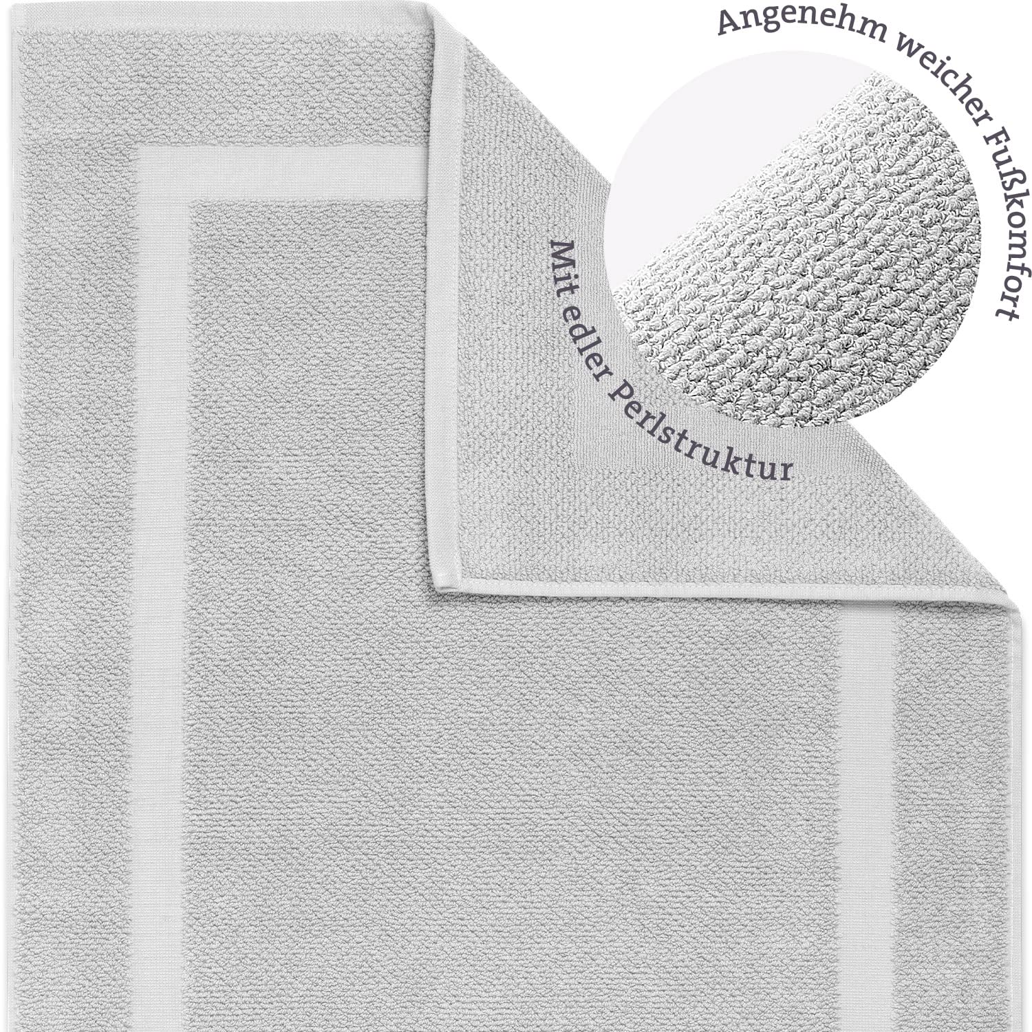 Herzbach home Badmatset, 100% katoen, douchemat, 1.000 g/m²
