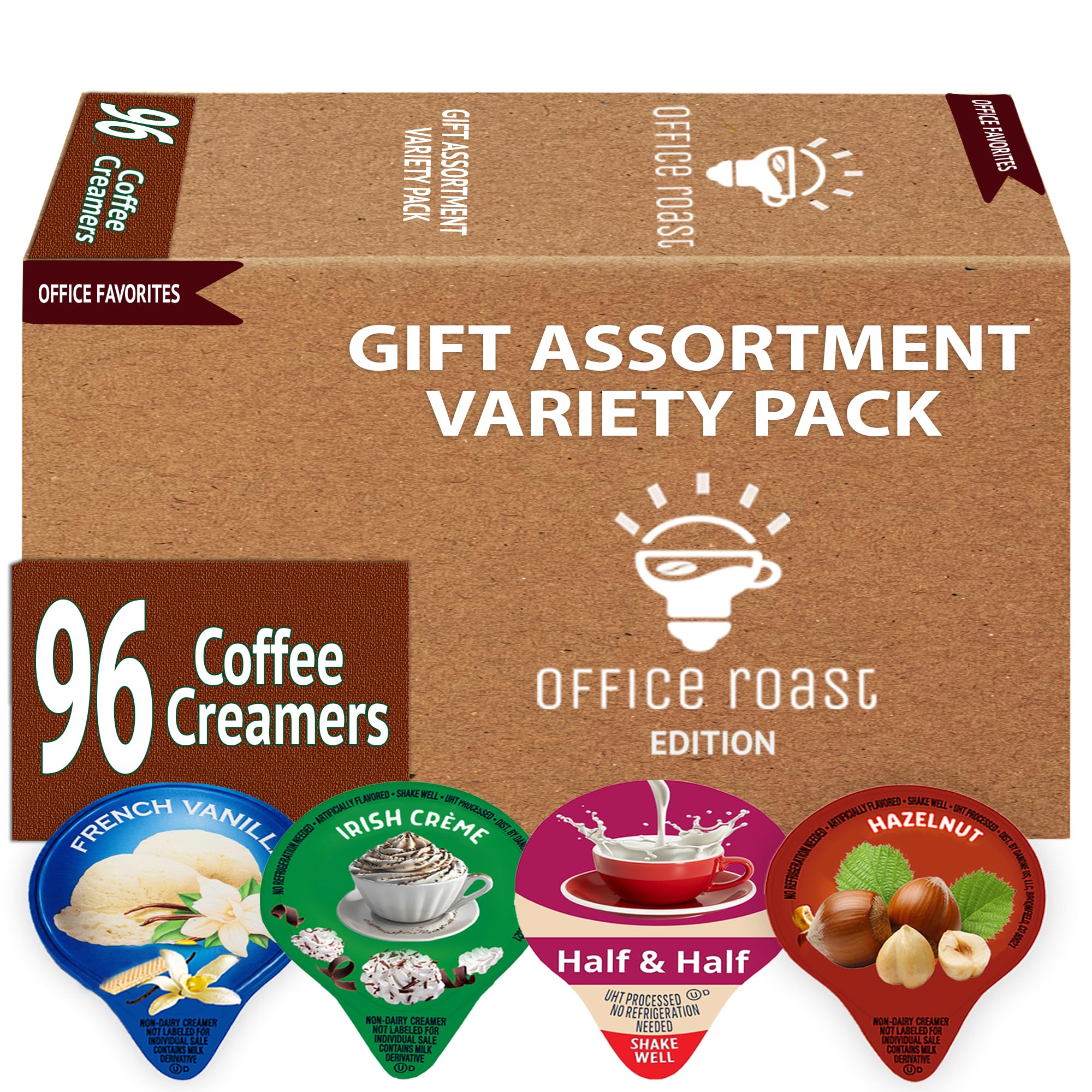 Variety Pack Creamers Liquid Creamer Singles | Gift Assortment Box | Coffee Cream | French Vanilla, Hazelnut, Half-Half & Irish Cream - No