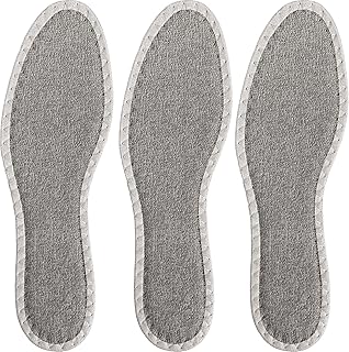 pedag Deo Fresh Natural Terry Cloth & Sisal Insoles, Handmade in Germany, Fully Washable, Perfect for Keeping Feet Dry and Fresh in The Summer, US W6 / EU 36, Grey, 3 Pair