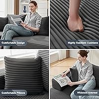 Vista 6 de Sofá Seccional Cloud de 110", Sofá Boneless para Sala de Estar, Sofá Seccional Modular con Asiento Profundo, Cómodo Sofá Esponjoso con Chaise