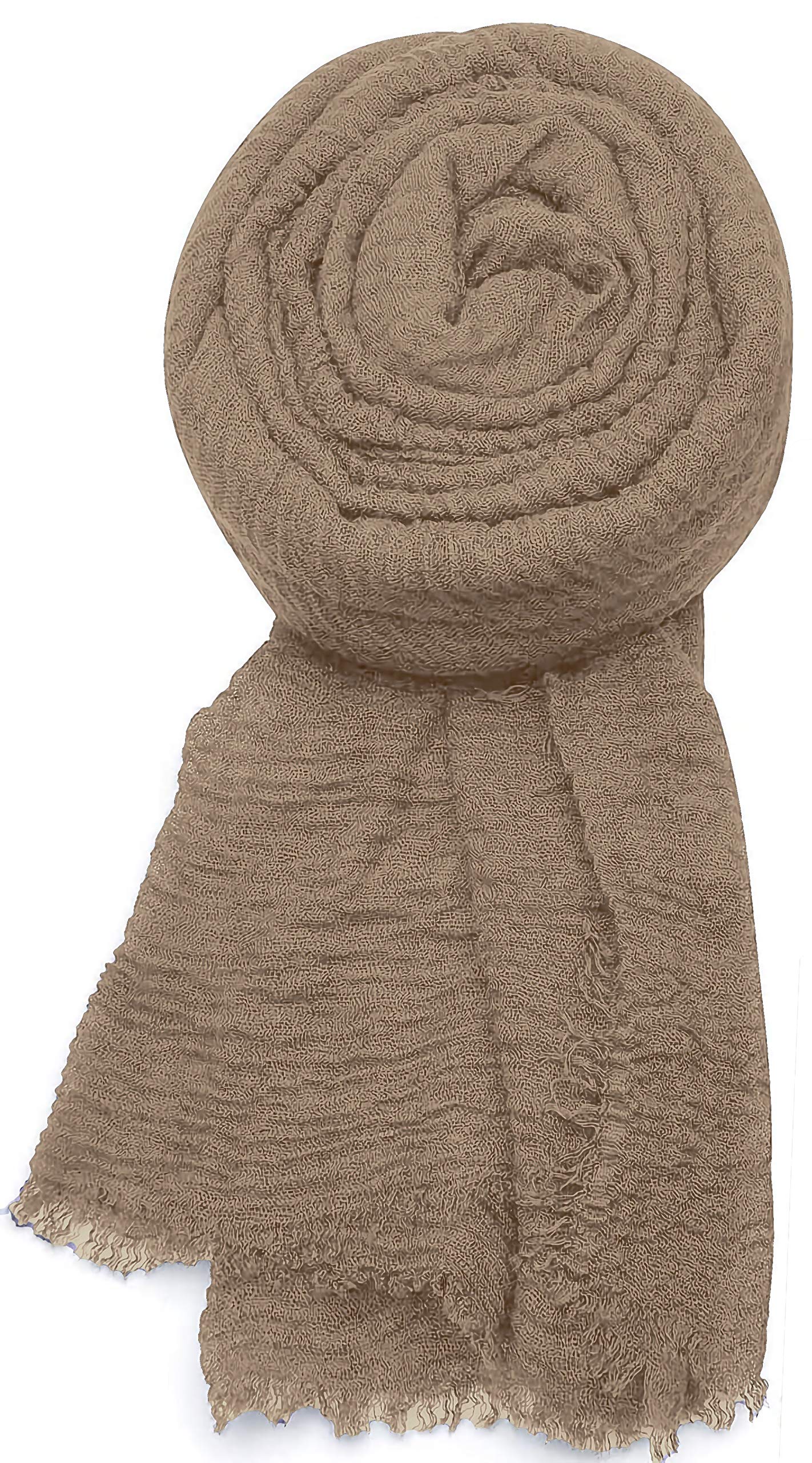 World of Shawls Ladies Distressed Crinkle Scarf Maxi Wrap Large Warm Soft (Coffee)