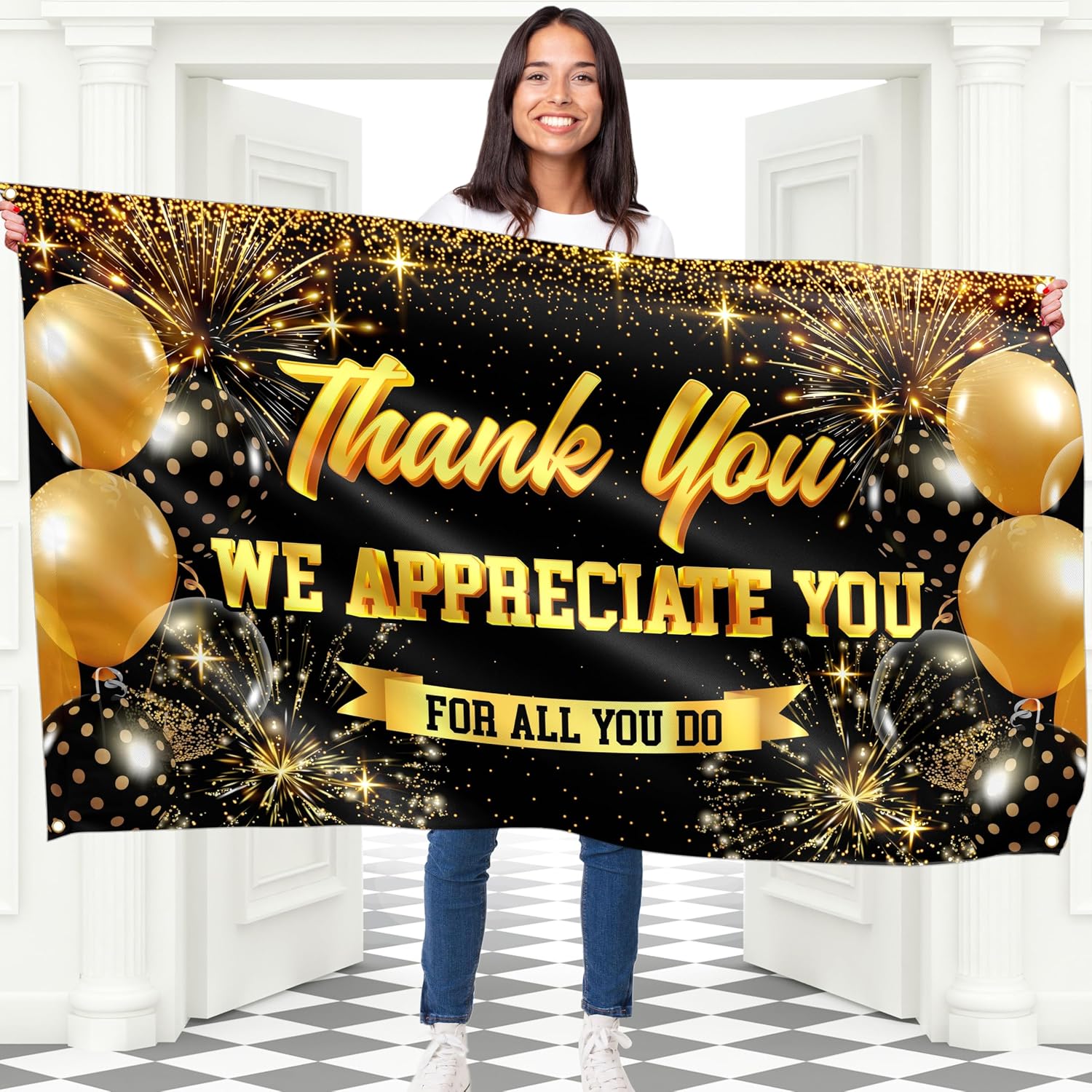 Amazon.com: Thank You For All You Do Banner - Appreciation Banner - We ...