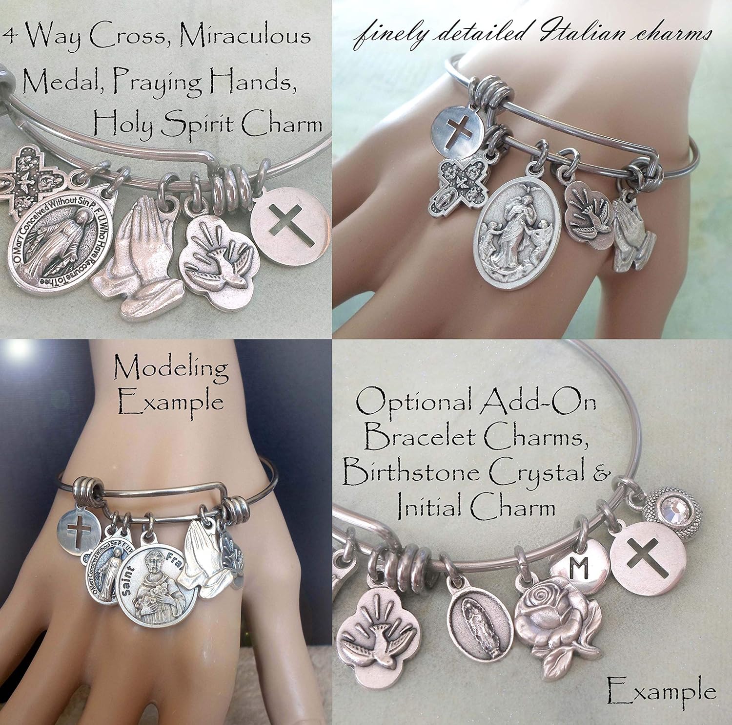 St. Peregrine Bangle Bracelet, Patron Saint of Cancer Patients, Get Well Gift - Image 2