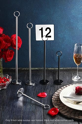Miniatura 9 de New Star Foodservice 27679 - Soporte para tarjetas de números de mesa con clip de anillo, con tarjetas de números, 1 a 24, juego de 24, 8 pulgadas,