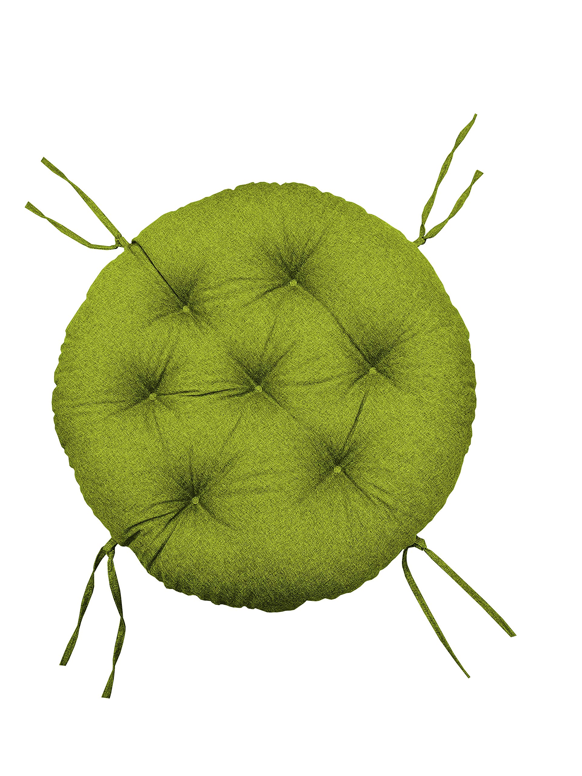 chilly pilley Coussin Rond pour Papasan Coussin De Fauteuil Jardin Coussin De Siège Matelassé avec Boucles (100cm, Vert)