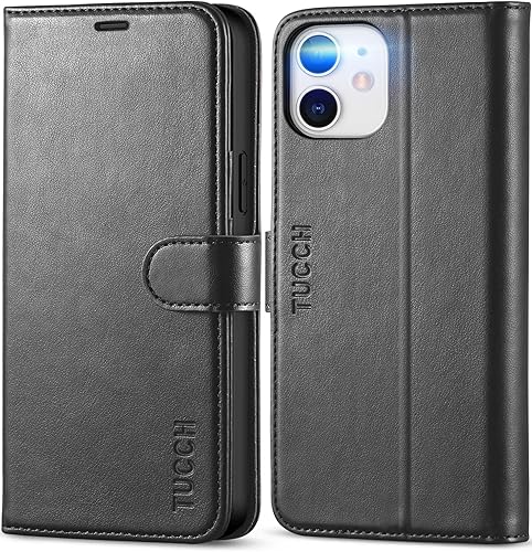 TUCCH Funda tipo cartera para iPhone 12iPhone 12 Pro 5G, con bloqueo RFID y ranura para tarjetas funda interior de TPU a prueba de golpes piel