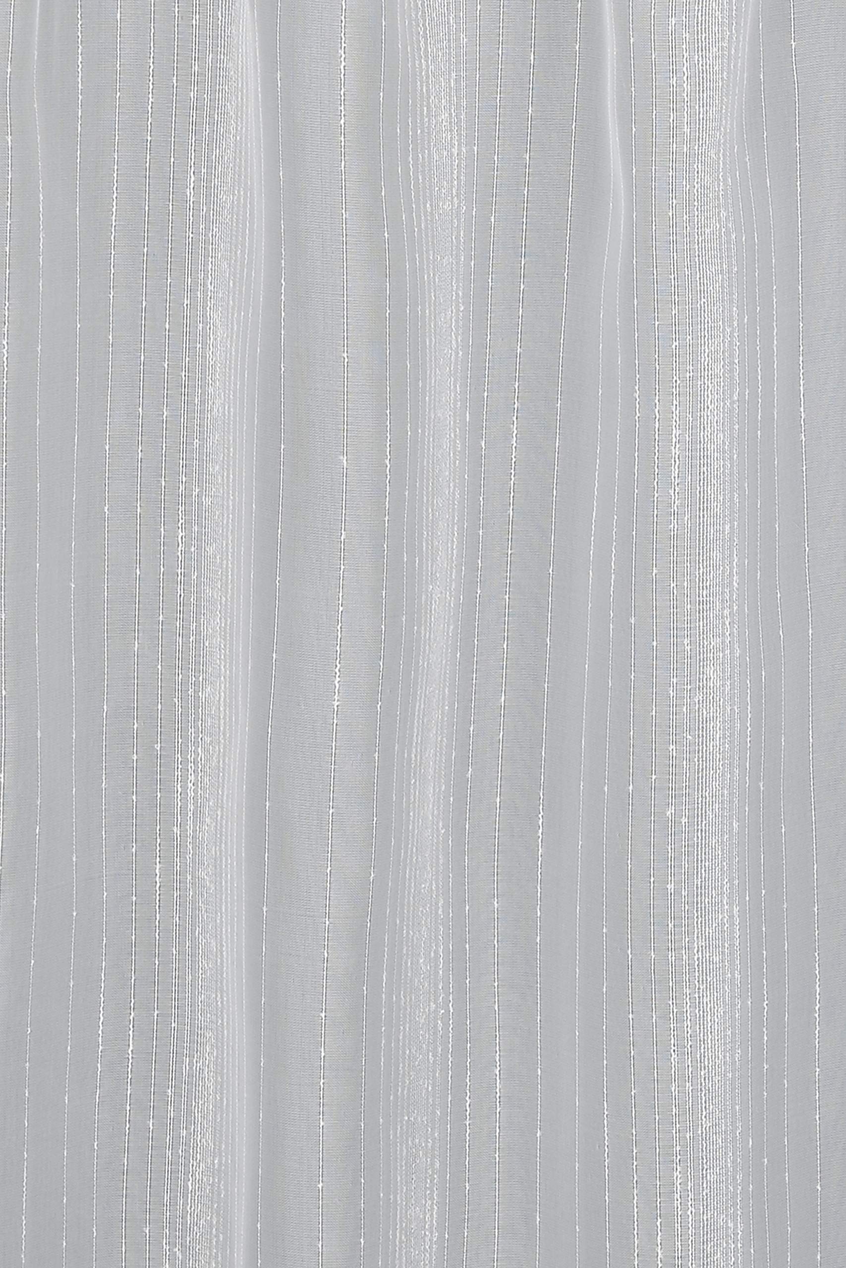 Gardinia Bistro Curtain with Attached Loops, Transparent Panel Curtain, Effect Yarn, White, 140 x 48 cm, W 55.1" x L 18.9" (1 Panels) - Image 4