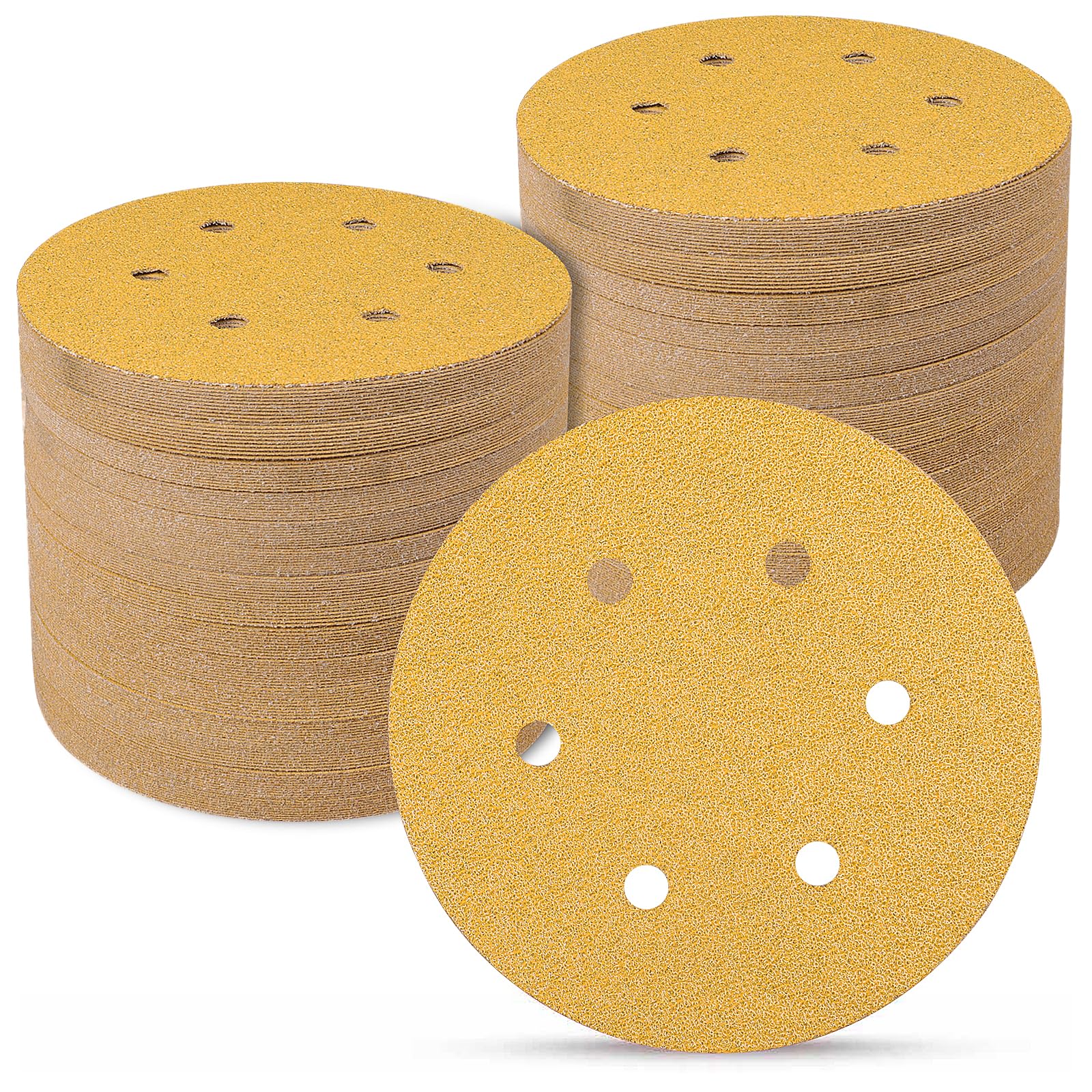 Sanding Discs 150mm 70 Pcs, 40 Grit 6 inch 6 Holes Hook and Loop Orbital Sander Discs