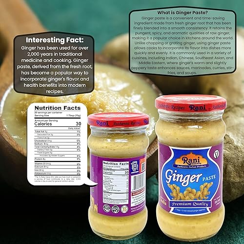 Miniatura 2 de Rani Ginger - Pasta de cocina de 10.58 onzas (10.58 oz), paquete de 5+1 gratis, vegano, sin gluten, sin OMG, sin colores, origen indio