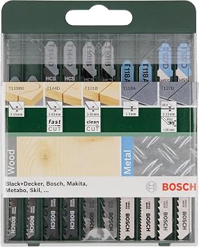 Bosch Professional Accessories Dekupaj Testere Seti, Yeşil, 10 Adet