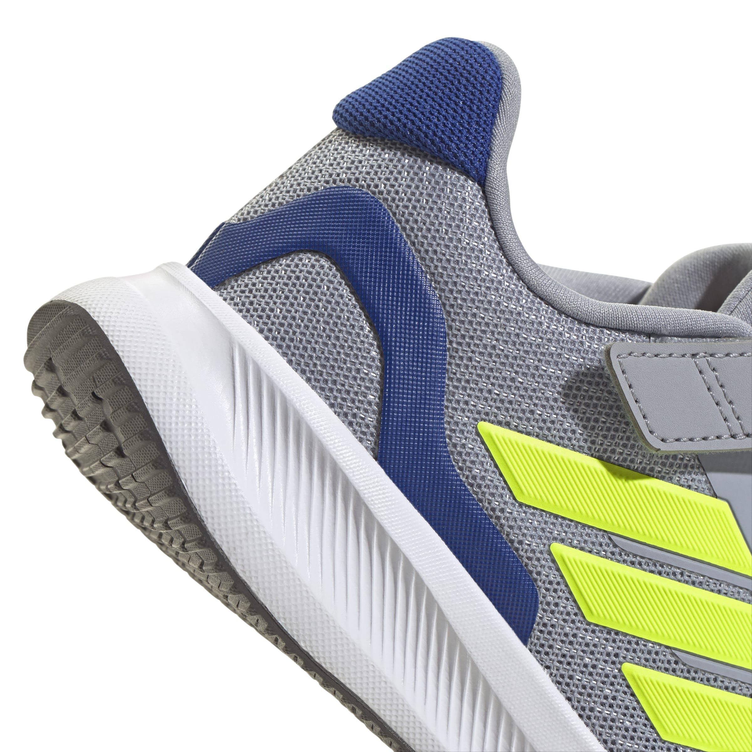 adidas Unisex niños RUNFALCON 5 Shoes Kids, halo Silver/Lucid Lemon/Team Royal Blue, 29 EU
