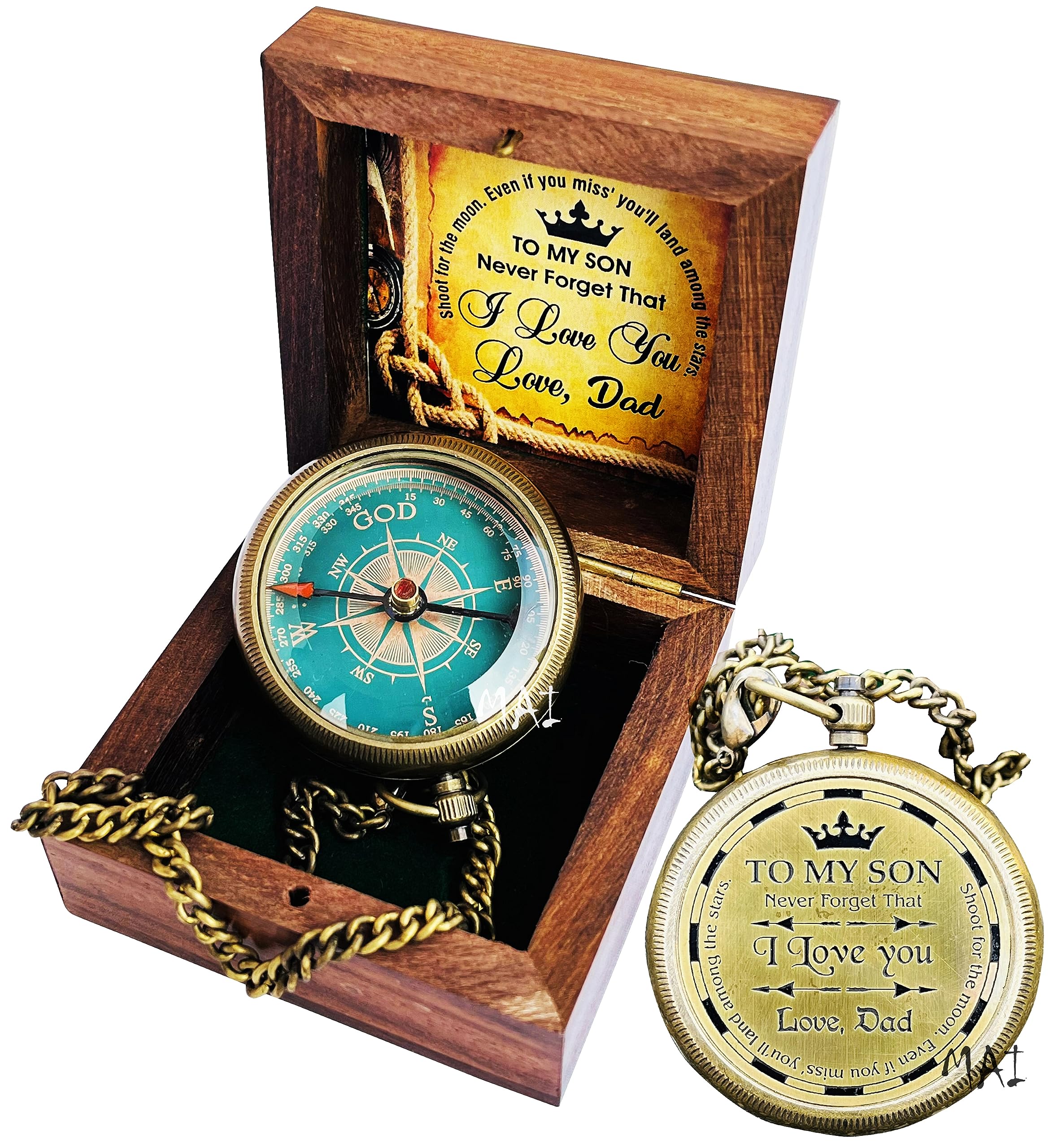 Camping Knife Personalized Engraved Compass Pendant To My Son