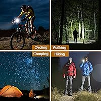 Vista 8 de EverBrite Linterna recargable, linterna táctica LED de 1000 lúmenes con zoom con 4 modos y función de memoria, incluye martillo de seguridad y cable