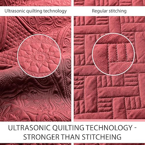 Vista 107 de IR Imperial Rooms - 10 juegos de colcha tamaño individual (68 x 86 pulgadas), para hoteles, habitaciones de huéspedes, colchas ligeras reversibles