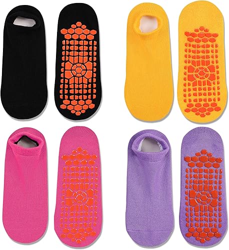 Tphon Non Slip Kids Trampoline Socks with Grippers for Toddler Children - Anti Skid Grip Socks for Boys & Girls