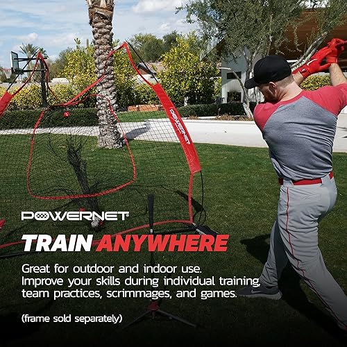Miniatura 5 de PowerNet 7x7 FT Baseball & Softball Net Replacement Parts, Replace 7x7 FT Frame, Net Only or Carry Bag, Metal Frame and Fiberglass Poles, Durable