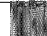 Vista 3 de Juego de 4 paneles de ventana con bolsillo para barra de onda, color gris oscuro, 2 paneles de jacquard y 2 paneles transparentes, elegantes