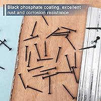 Vista 4 de 160 tornillos para paneles de yeso de alta dureza #6 × 1-1/2 pulgadas, negro, rosca gruesa, cabeza Phillips, cabeza avellanada, tornillos